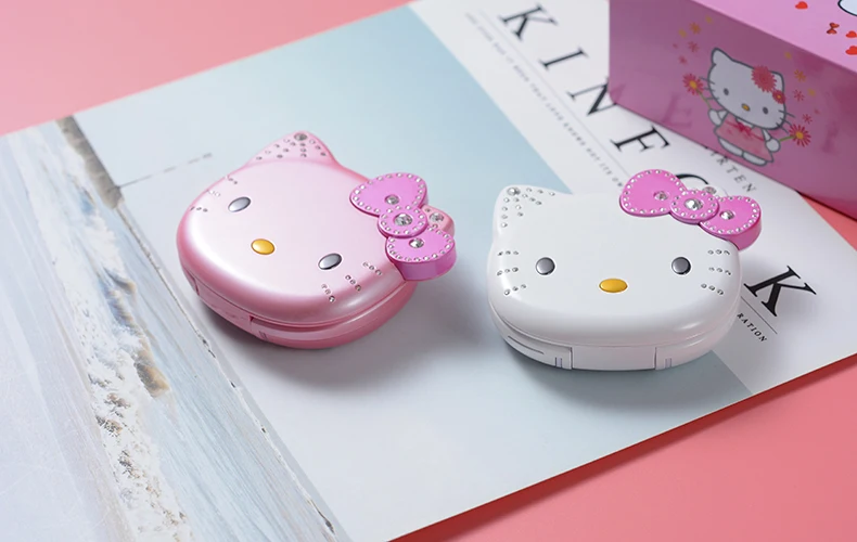 Милый мини-телефон hello kitty для девочек K688+ четырехдиапазонный флип-мобильный телефон с мультяшками разблокированный детский мини-телефон с двумя sim-картами