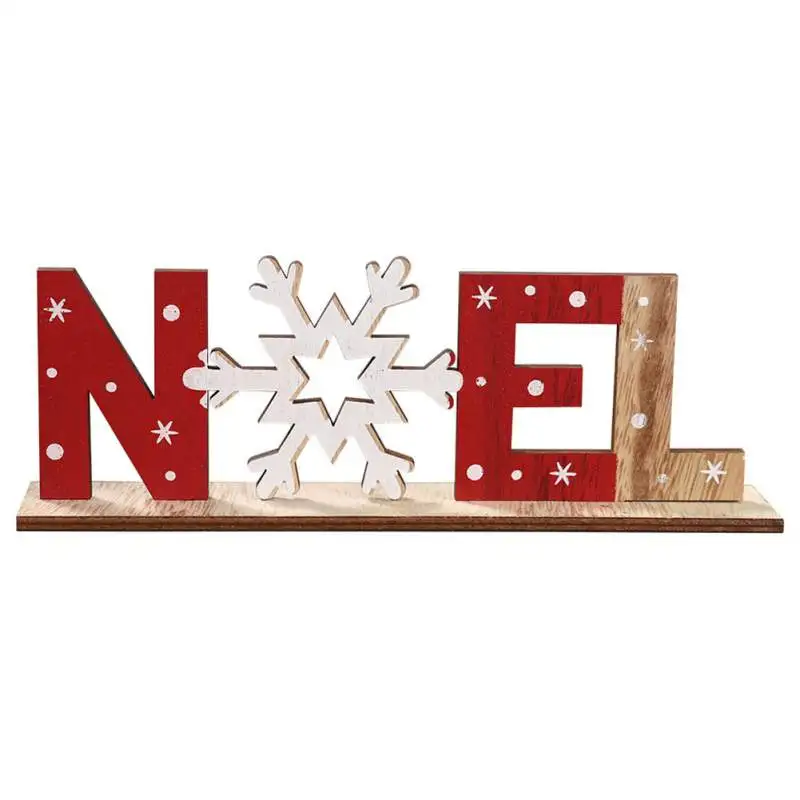Деревянные буквы знак Санта-Клаус Снеговик снежинки Рождество navidad вечерние украшения для дома Рождественский подарок