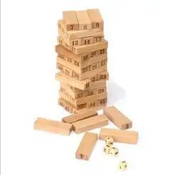 48 зерна с цифрами Стек-вверх бревен строительные блоки кирпичи Pro Jenga взрослые повседневные деревянные игрушки