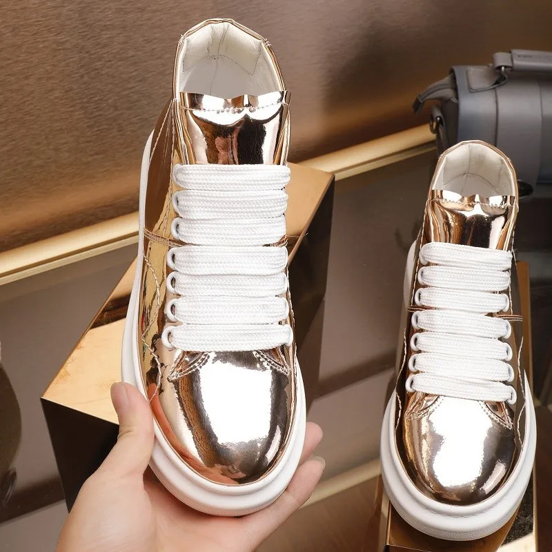 Кроссовки; женская обувь на платформе; женская обувь на шнуровке; chaussures femme; обувь из лакированной кожи с круглым носком; sapato feminino; кроссовки на толстой подошве