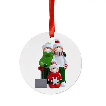 

Non-resin mask snowman Christmas tree hanging pendant round Family Christmas Eve Ornaments Holiday Decorations Home