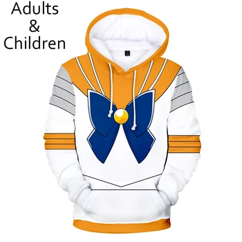 

Autumn 3D Sailor Moon Character Costume Hoodies Men Women Hoodie Children Sweatshirt 3D Sailor Moon boys girls yellow pullovers