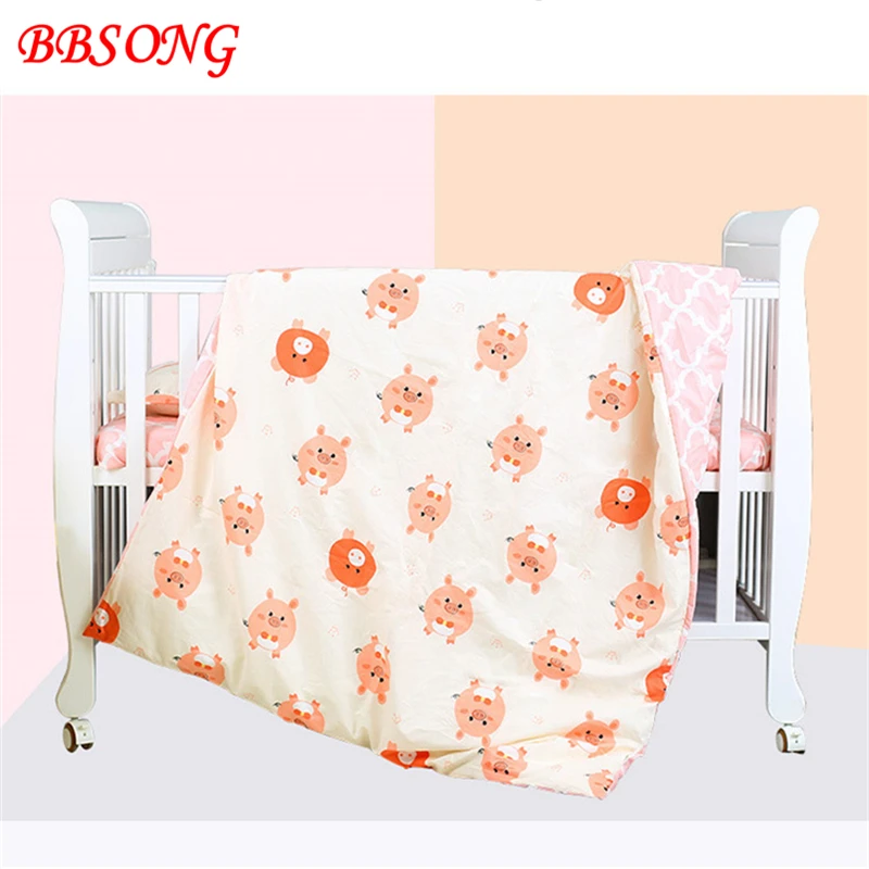 

BBSONG High Quality Cotton Soft Breathable Duvet Quilt Cover Without Filler For Boy Girl Newborn Cartoon Animal Baby Bedding Set