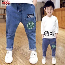 Сезон осень; стиль; детская одежда; джинсовые брюки для мальчиков; сезон весна-осень; детские брюки в Корейском стиле