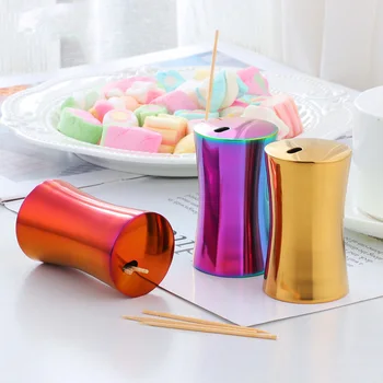 

1Pcs Toothpick Box European Style Sleek High-End Mini Toothpick Holder Kitchen Accessories Home Desktop
