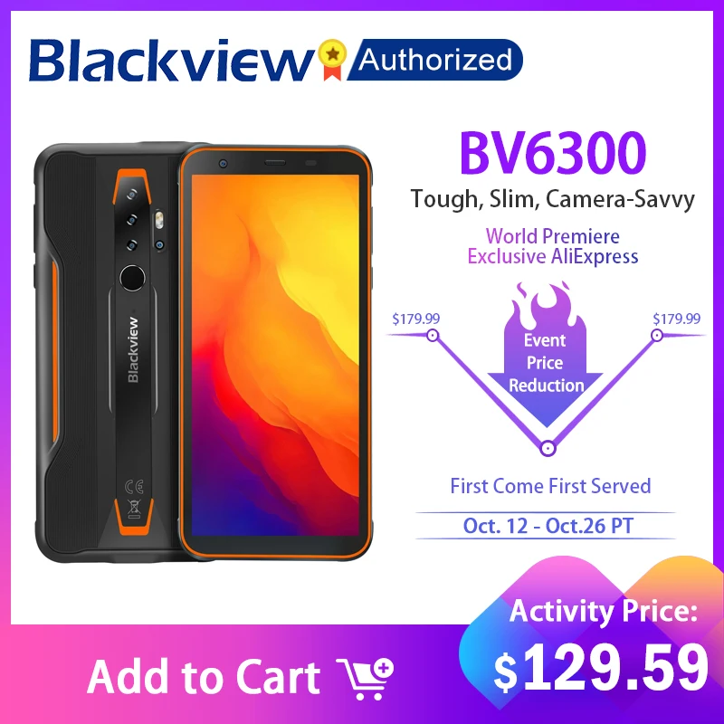 Смартфон BLACKVIEW BV6300 экран 5 7 дюйма Helio A25 3 ГБ + 32 4380 мАч Android 10 мобильный телефон NFC |