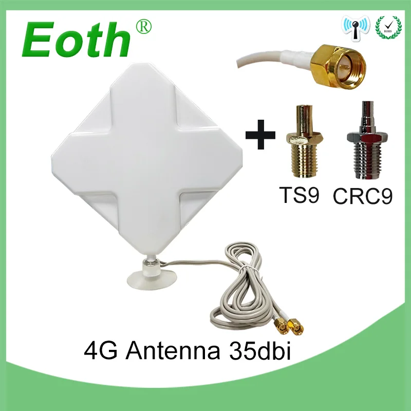 5 шт. Eoth 4 г антенна SMA Мужской 2 м 4 г Antena 35dBi 2* SMA разъем антенны для 4 г модем маршрутизатор+ SMA женский CRC9 мужской/TS9 мужской