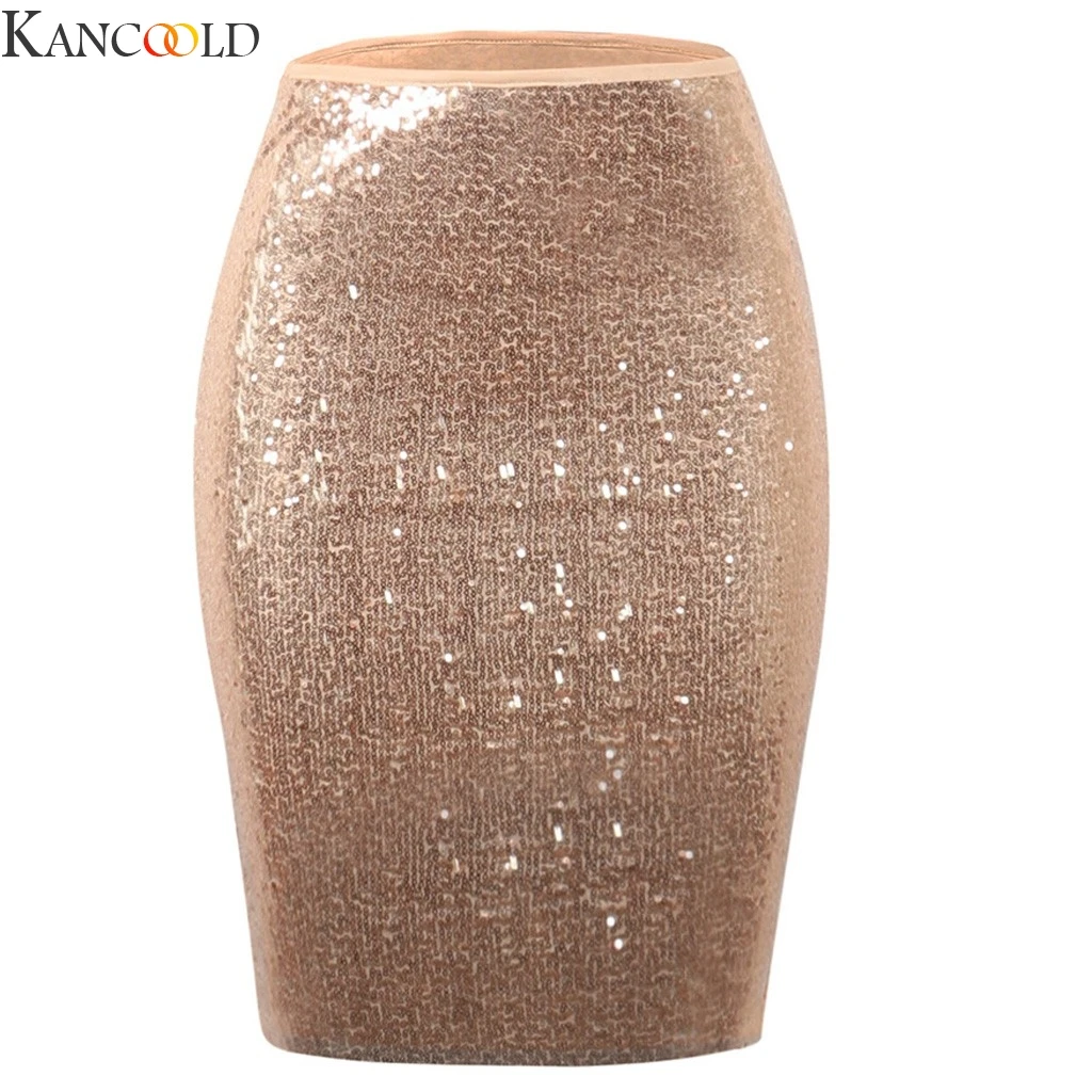 KANCOOLD, новинка, хит, Женская юбка с блестками, сексуальная, с блестками, тонкая, с подкладкой, сумка, модная, абрикосовая, черная, облегающая, длинная, сексуальная, миди юбка