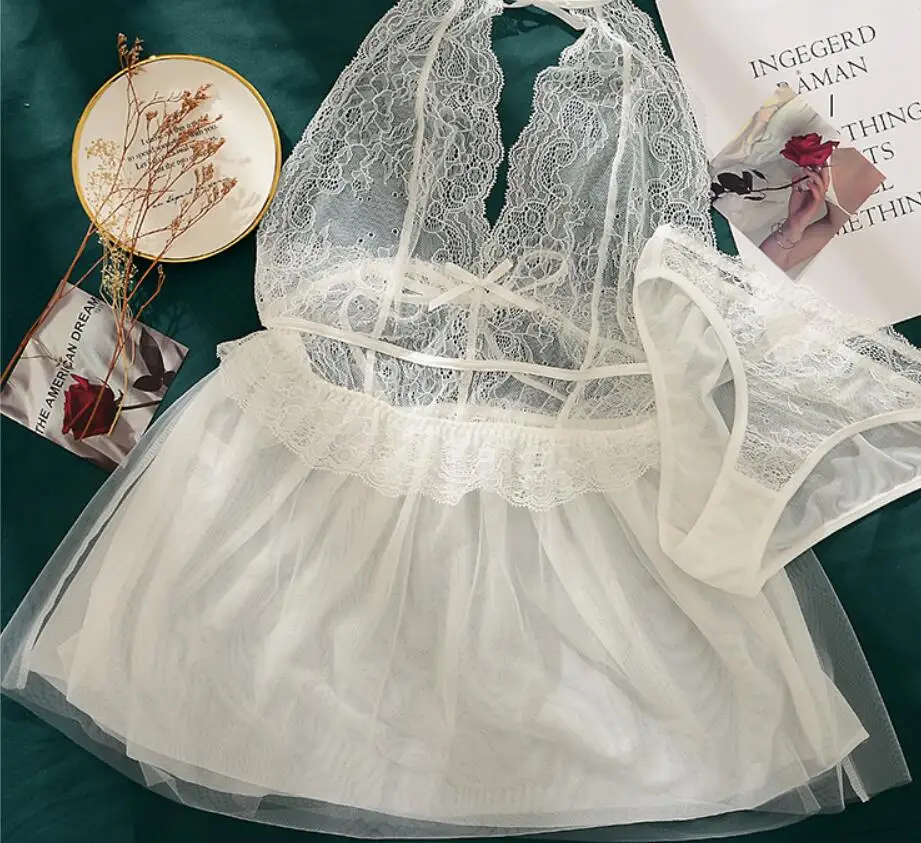 Женское нижнее белье ночная рубашка с кружевом|Ночные сорочки и пижамы| |