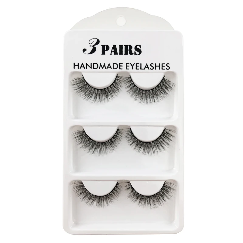 

3pairs 8D Mink Lashes Natural Long False Eyelashes Volume Fake Lashes Makeup Extension Eyelashes maquiagem