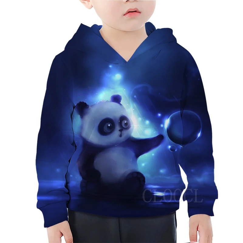 children Hoodie 4 Милый аниме худи «панда» Детская забавная толстовка с рисунком панды для девочек и мальчиков милые толстовки Повседневная детская модная уличная одежда - Цвет: children Hoodie 4