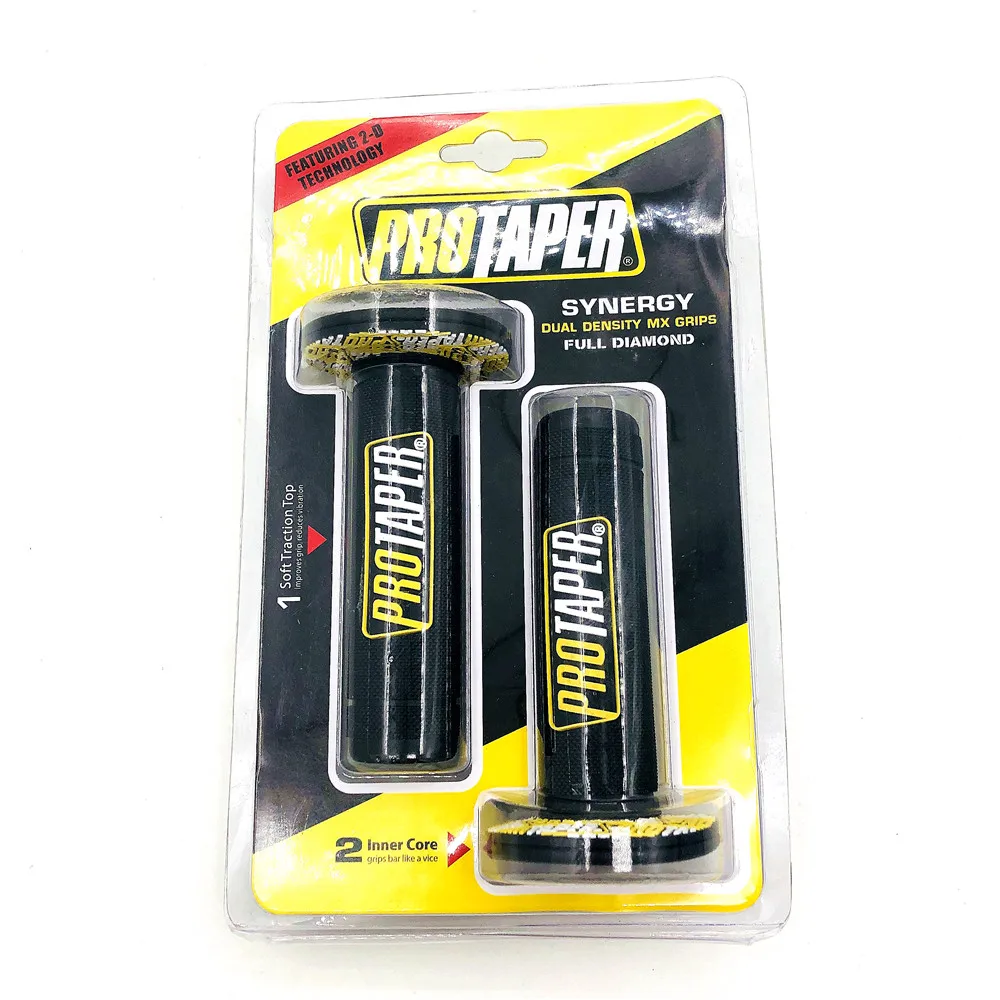 Yellow with Box Рукоятка Pro taper для мотоцикла, высокое качество, Protaper, Dirt Pit Bike, для мотокросса, 7/8 дюймов, руль, резиновый гель, рукоятки, Тормозные ручки - Цвет: Yellow with Box