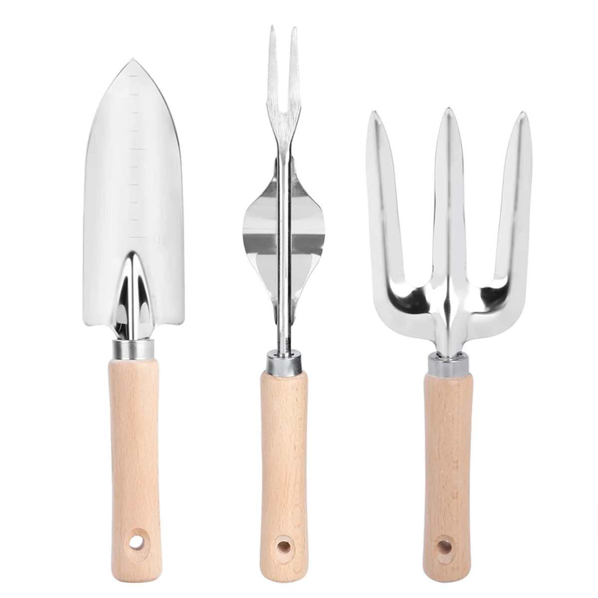 

Durable 3Pcs/Set Stainless Steel Garden Planting Shovel Trowel Soil Loosen Fork Cultivator Flower Plant Gardening Hand Tool Set