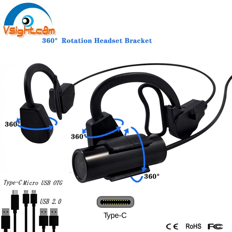 Headset Bullet OTG USB Camera 1080P 