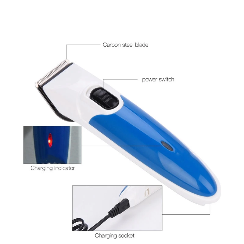 EU Plug Professional Hair Trimmer Rechargeable Shaver Beard Hair Trimmer Haircut Haircut Beard Trimmer Carbon Steel Blade Men Ra