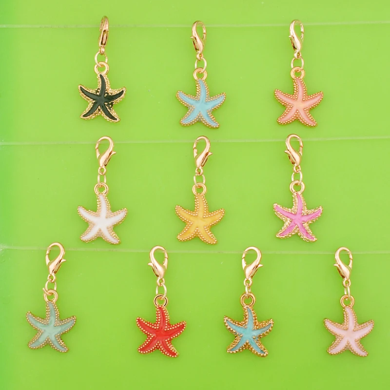 DIY Металлические Подвески с эмалью цветные морские звезды застежкой для