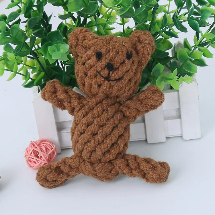 Игрушки для собак, дизайн животных, хлопковые веревочные игрушки, прочные жевательные интерактивные игрушки, обучающие игрушки для прорезывания зубов для маленьких и средних собак