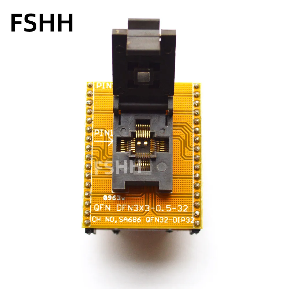 QFN32 WSON32 to DIP32 α׷  DFN32 MLF32 QFN32 ic ׽Ʈ  ġ = 0.5mm ũ = 5x5mm