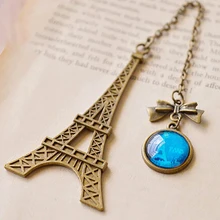 Античная бронза башня перо закладки с кулоном старинные металлические закладки декоративный держатель страницы подарок для девочек ридер женщин