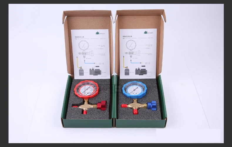 Hongsen HS-466 Haushalts klimaanlage Fluor-Kühl gaszähler Ventil druck Krümmer messgeräte für r410a r22 r134a r404a eingestellt – Detail 12