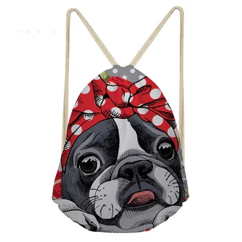 

THINK Boston Terrier Backpacks For Teenagers School Shoulder Bag Custom Women Men Drawstring Bags Backpack Travel Storage Pouch