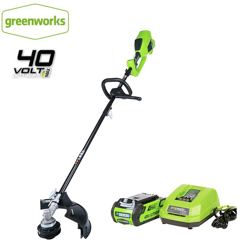 

GreenWorks brushless motor 800W powerful Grass Trimmer G-MAX 40V 14-Inch Cordless String Trimmer ,4Ah Battery Charger Included