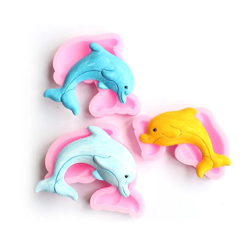 Sugarcraft морские животные силиконовые формы Дельфин помадка DIY украшения торта