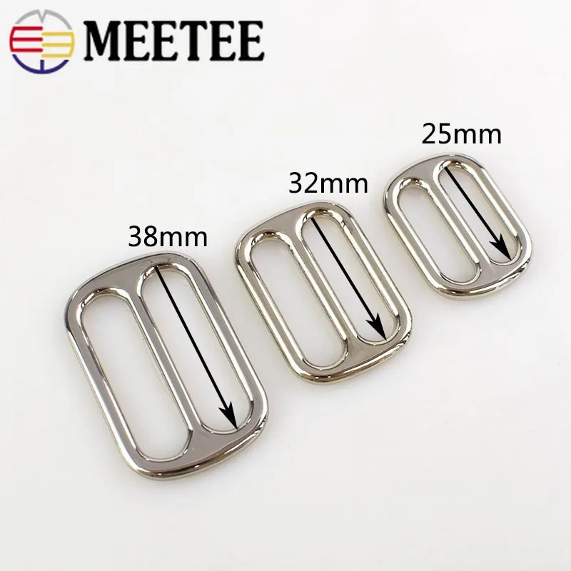 Meetee 5 шт. 25/32/38 мм металлический мешок двухщелевая Пряжка DIY Чемодан ремень тройной