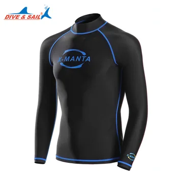 

Men's Rashguard Long Sleeve Elastic Lycra UPF 50+ Swimsuit Snorkeling Diving Tops Jersey Anti-UV Swimwear Surf Surfing Clothes