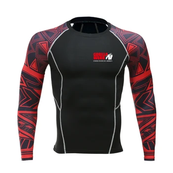 

Gorilla Wears Fashionable Men's Quick-Drying Compression Sports T-shirt Gym Fitness Training T-shirt Tops Bicycle Riding Clothes