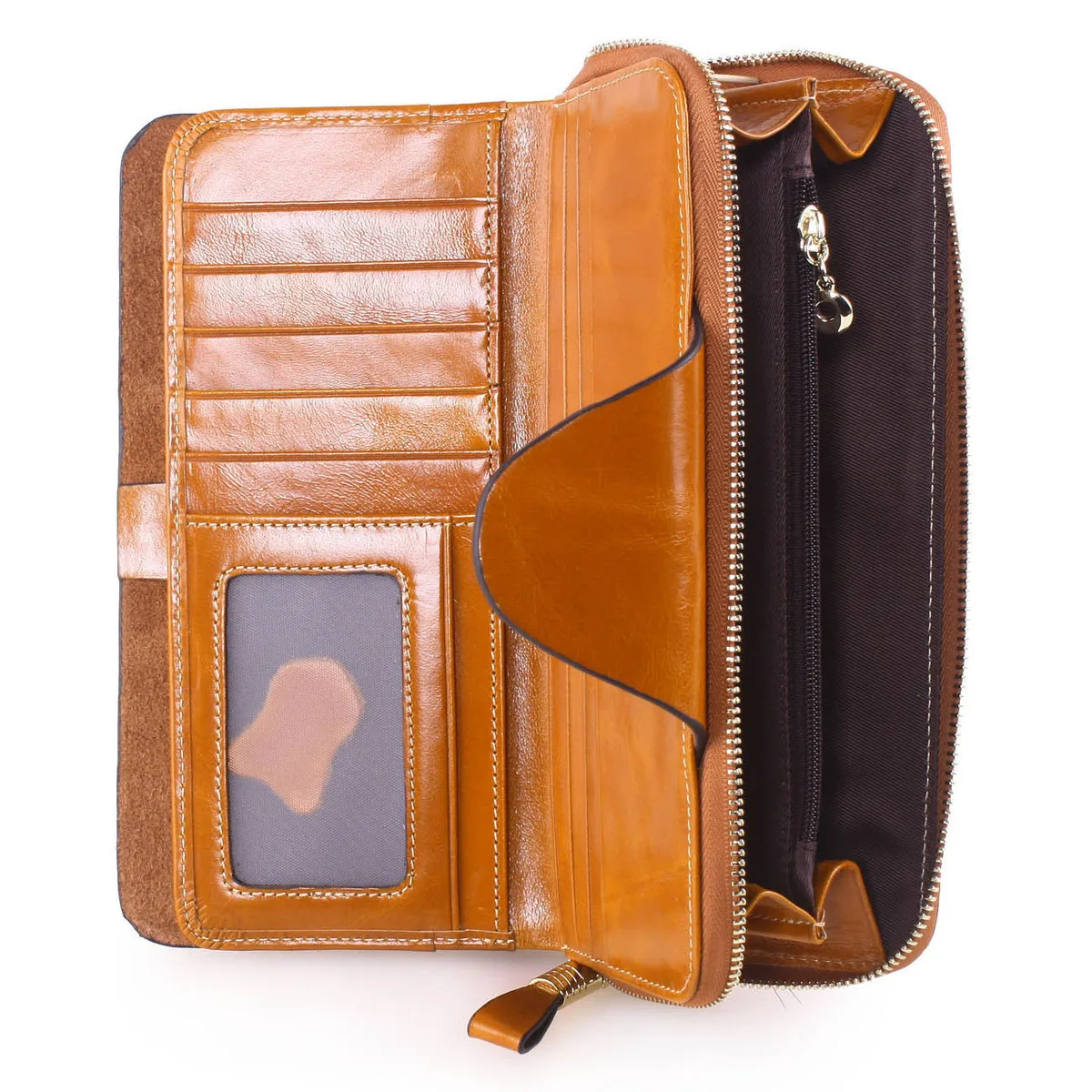 New Genuine Leather Womens Wallets Female Purses Leather Long