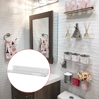 

Thick Clear Acrylic Floating Kitchen Bathroom Home Office Organizer Kids Room Bedroom Storage Spice Rack Bookcase Wall Shelf