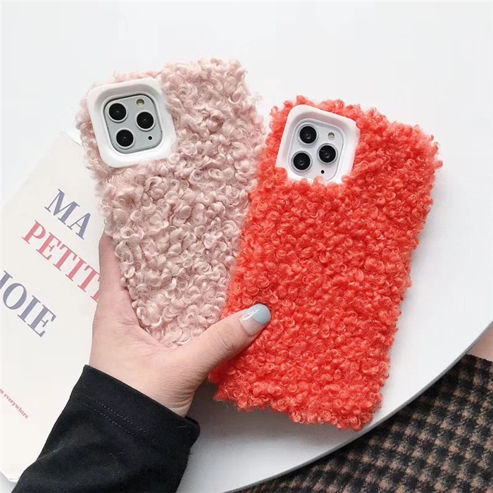 GlamPhone чехол сплошной цвет плюшевый чехол для телефона для iPhone11Pro/Max X XS Max XR Мягкий силиконовый чехол для iPhone11 7 8 6 6s Plus чехол
