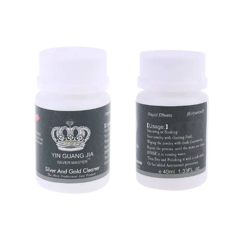 2Pc Jewelry Cleaning Versatile Rust Remover Anti Tarnish Protection Ring Diamond Rust Detergent 40ml Silver Gold Clean DropShip