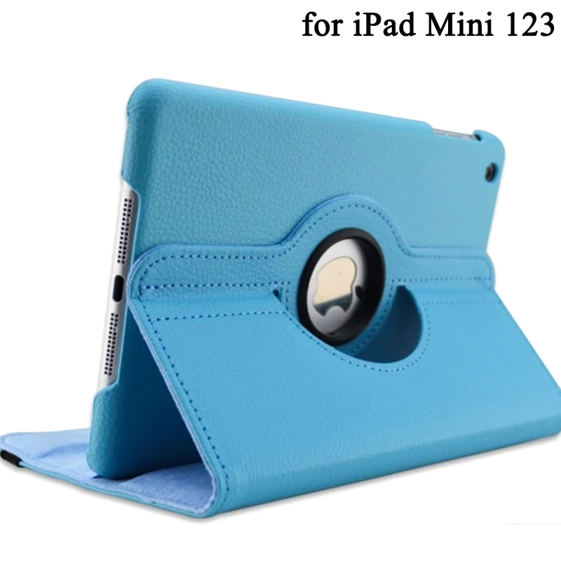 blue for mini 1 2 3 Для Ipad Mini 1 2 3 Чехол, вращающийся на 360 градусов, флип-чехол из искусственной кожи, для Ipad Mini 1 2 3 Чехол-подставка, умный чехол для планшета s Sleep Wake - Цвет: blue for mini 1 2 3
