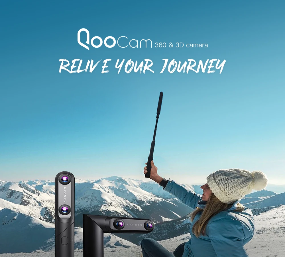 KanDao QooCam 4K VR 360 градусов панорамная 3D камера Вращающийся 3 объектива портретный режим видео стабилизация смарт-клип