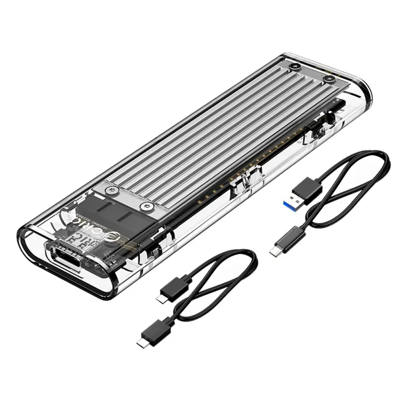 Светодиодный индикатор M.2 корпус SSD NVME Тип C USB 3,1 Gen2 10 Гбит/с UASP прозрачный корпус для 2230 2242 2260 2280