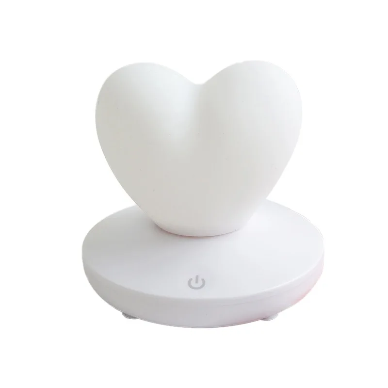 Светодиодный настольный светильник с сенсорным управлением USB перезаряжаемая лампа для моделирования девочек энергосберегающая Романтическая любовь украшение в форме сердца ночник - Испускаемый цвет: W