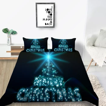 

2021 2/3 pcs/set Christmas Bedding Duvet Cover Hot Sale Bedding Sets US Quen SIze
