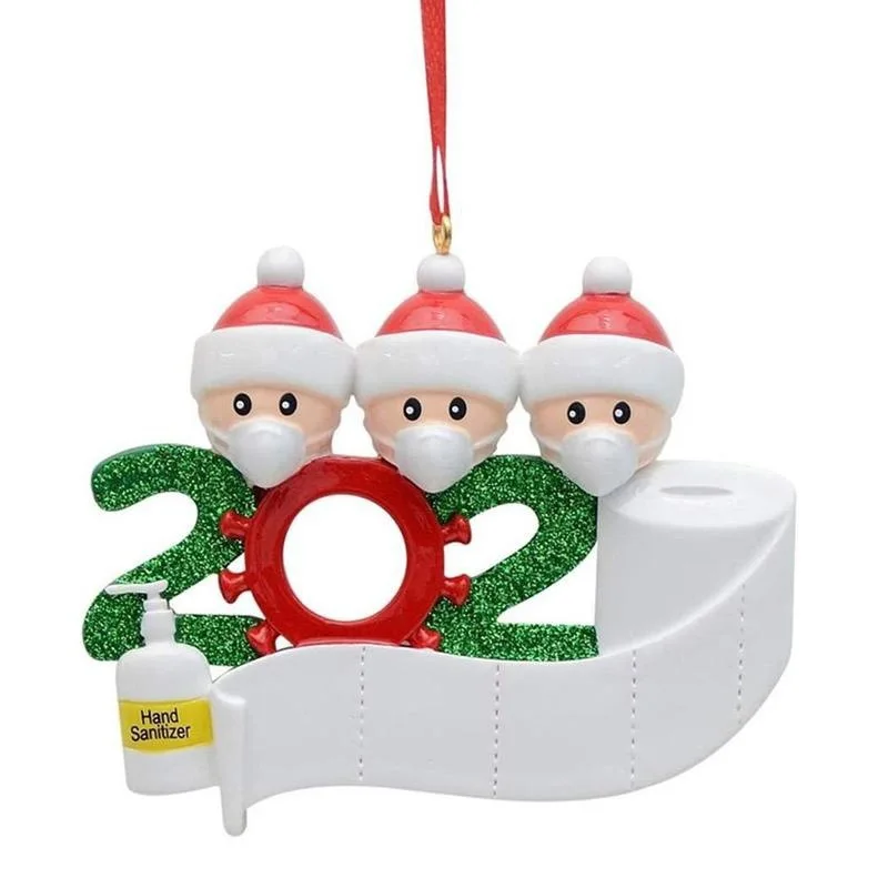 DIY Name 2020 Quarantine Christmas Party Decoration Gift Santa Claus With Mask Personalized Xmas Tree Ornament All Series | Дом и сад