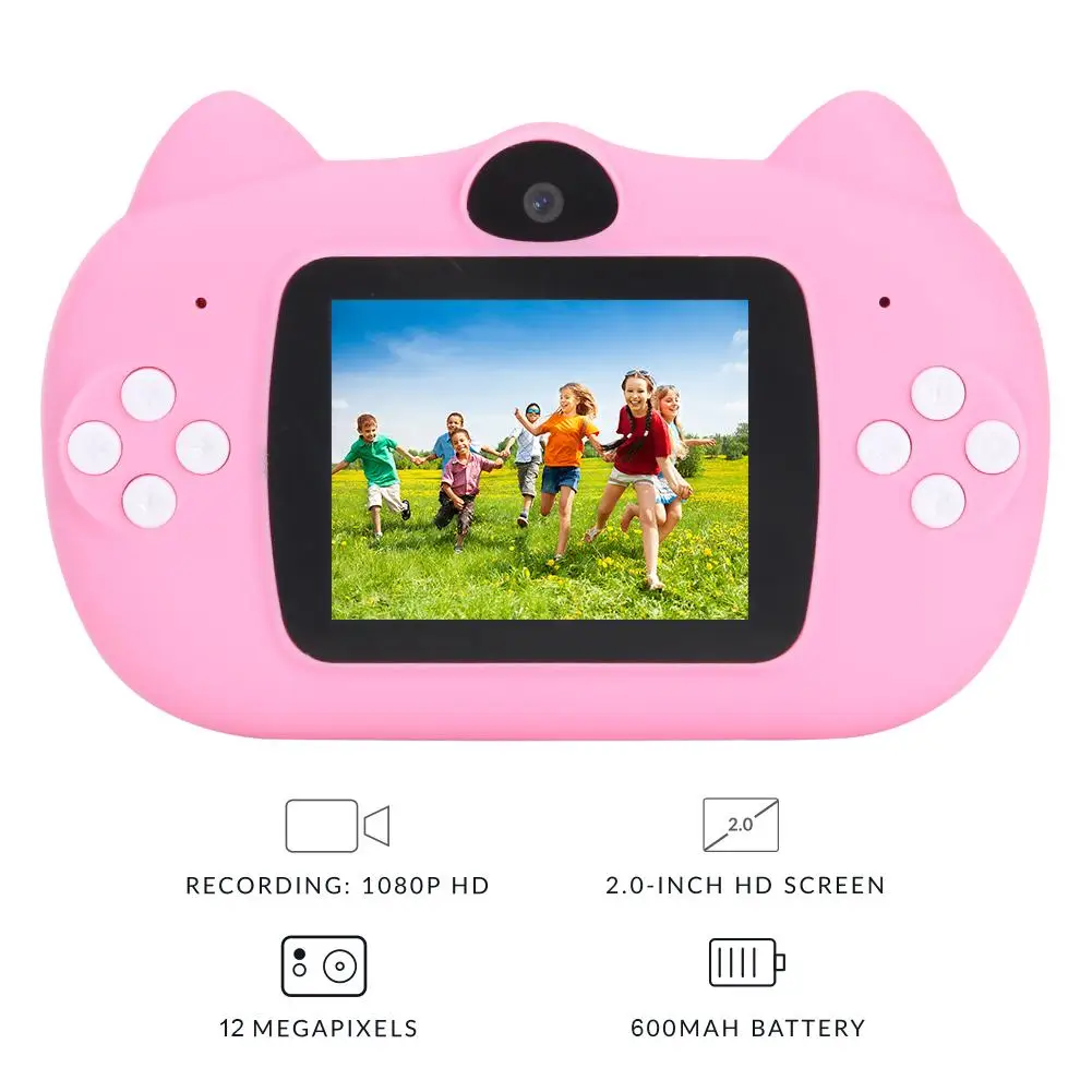 

Electrodeless Zoom Children Mini HD Camera 2.0 Inch Color Display Screen High Definition Digital Video Camera Kids Gifts