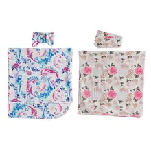 Модное Хлопковое одеяло с принтом для новорожденных; милый головной убор для новорожденных; 72XC