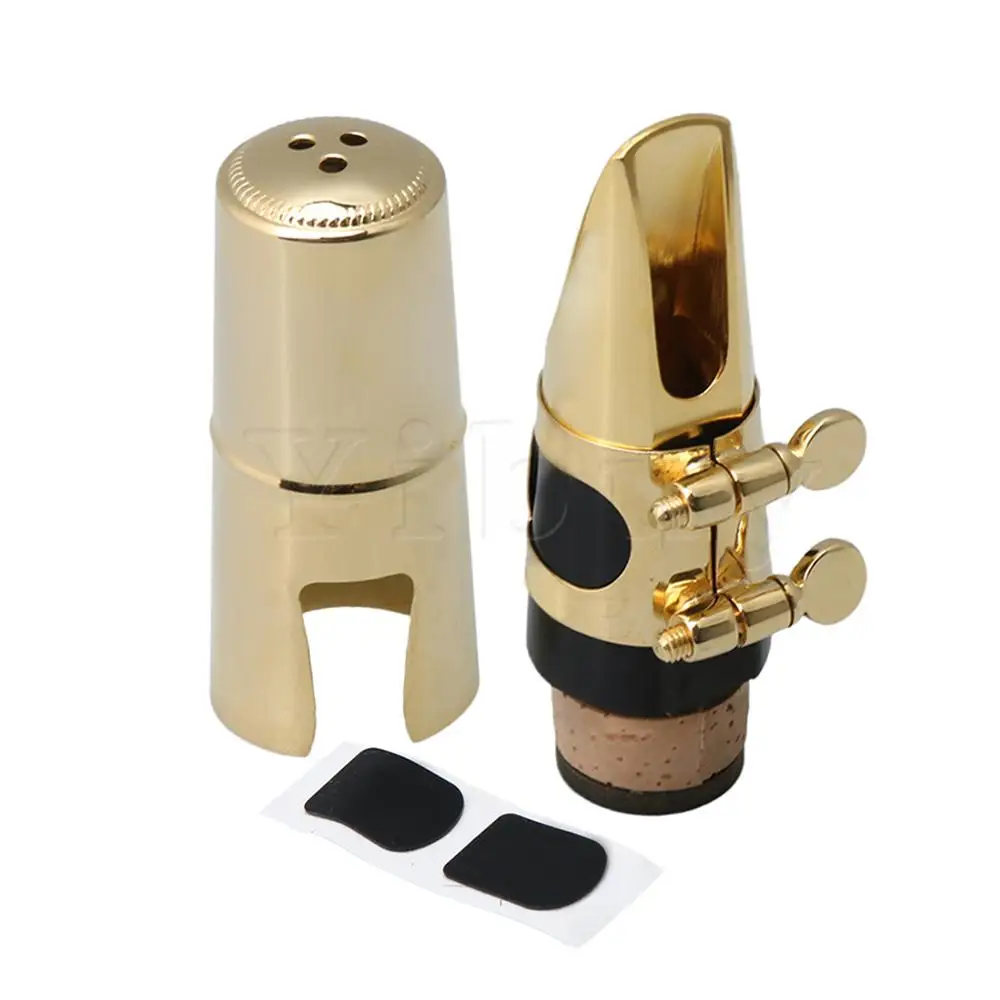 

Yibuy Clarinet Metal Mouthpiece Kit with Ligature Cap for clarinet Beginner Gold #6