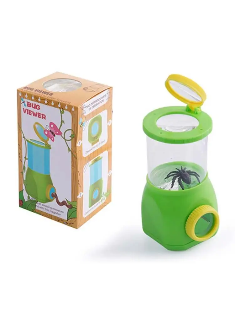 

Portable Children Outdoor Insect Observation Box Flip Lid Two-way Magnifying Glass Observation Cup Kids Birthday Gift