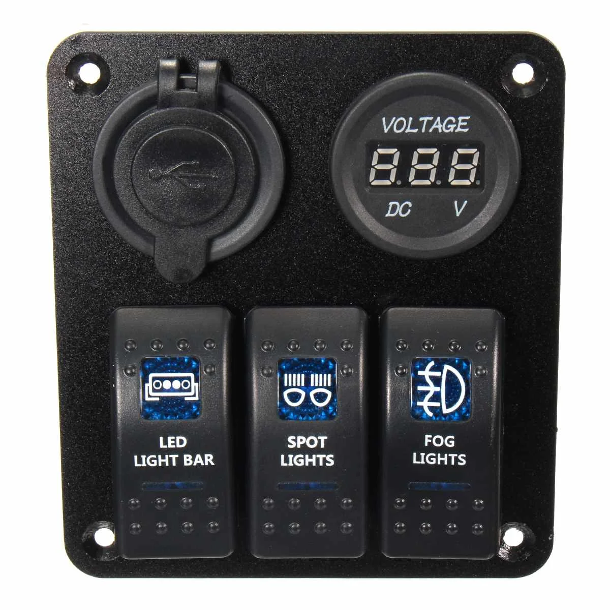 USB разъем питания вольт метр зарядное устройство светодиодный кулисный переключатель панель двойной USB зарядное устройство прикуриватель DC 12-24 В кулисный переключатель панель