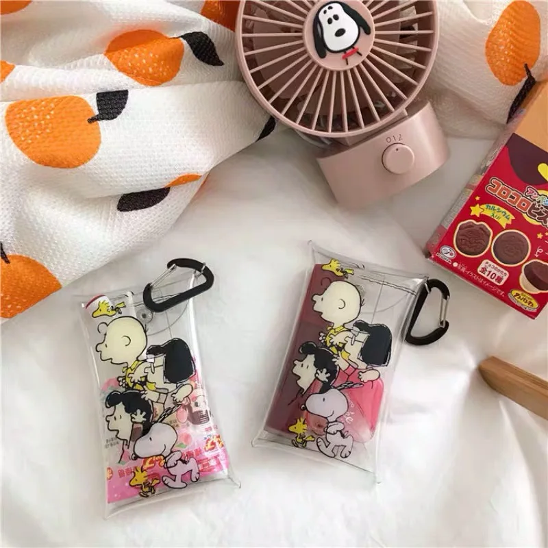 INS Peanuts Rogue Dog Kawaii Мультфильм прозрачный ПВХ высокой емкости сумка для хранения кошелек карта Упаковка обучающий инструмент для хранения