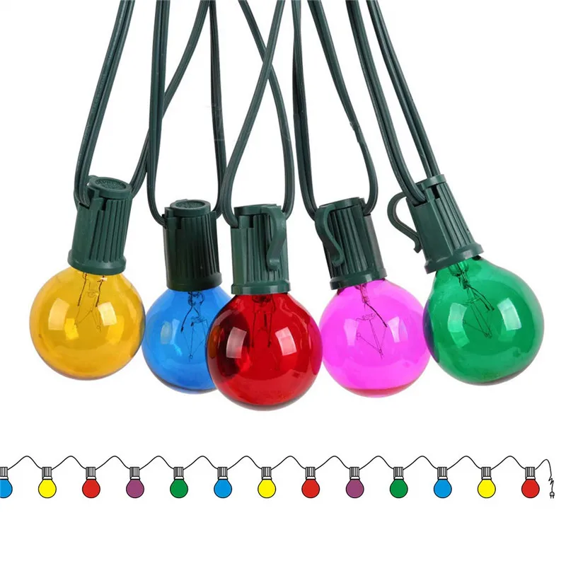 Luzes do Pátio Festa de Natal à Prova Água com Multi Cores para a Decoração de Casamento Quintal ao ar Luz da Corda Globo Livre G40 d' Luz 2 Luzes do pátio G40 Globo Luz Da