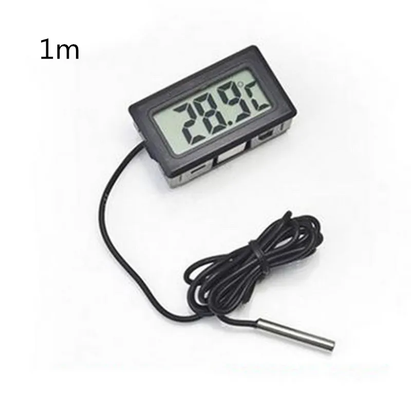 DIDIHOU цифровой ЖК-термометр, датчик температуры аквариум термометр с зондом - Цвет: black wired 1M