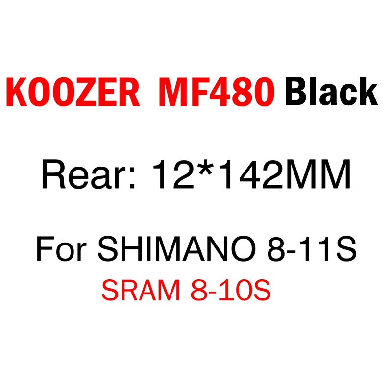 KOOZER MF480 передняя, Задняя Ступица набор 2/4 подшипники 24T трещотка 32 отверстия быстросъемные через ось горный велосипед ступицы для 8 9 10 11S - Цвет: Black 12x142mm rear