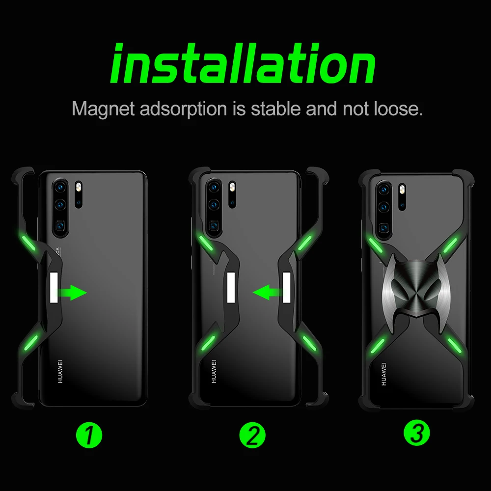 Модный металлический Магнитный чехол для телефона huawei P30 P30pro светящийся чехол задняя крышка